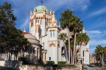 Fototapeta na wymiar St. Augustine, Florida, United States - December 14, 2022: The Memorial Presbyterian Church is a historic church constructed in 1889 by American industrialist Henry Morrrison Flager. 