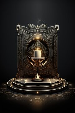 Vintage Object, Golden, Antique, Candle, Old - AI Generated