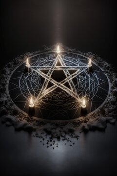 Occult Altar, pentagram, Witchcraft, Fantasy, Book Cover Art, AI Generated