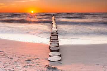 Sunset on the Baltic Sea in Rowy