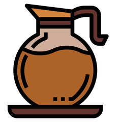 coffee pot filled outline icon style