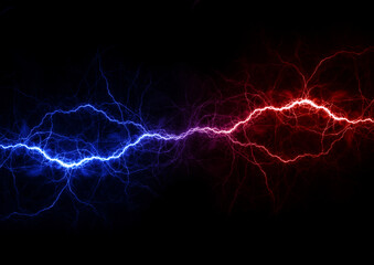 Electrical background, fire and ice abstract lightning - 568437528
