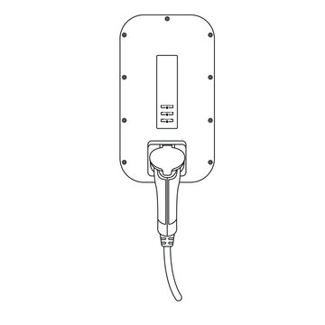 recommend clip art: Electric Vehicle Charging Station Outline Icon Illustration on Isolated White Background