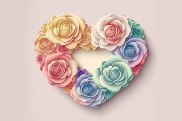 roses, flowers, rainbow, heart generative ai, generative, ai