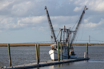 Fototapeta premium Fishing boat moored at a dock
