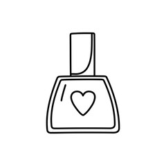 Single hand drawn element of nail varnish. Elements for greeting cards, posters, stickers and seasonal design. 