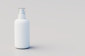 White Plastic Spray Multiple Bottle Mockup. 3D Illustration