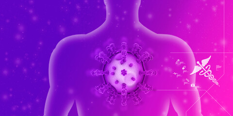 3d render Corona virus microscopic view
