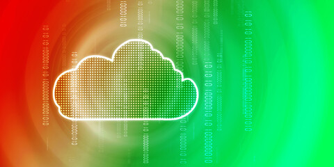 Fototapeta premium 2d rendering technology Cloud computing 