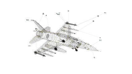 Military Jet UI. HUD Aircraft Scanning