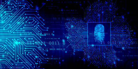 Fingerprint Scanning Technology Concept 2d Illustration