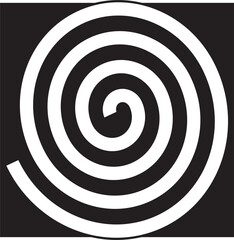 Fototapeta na wymiar Vector, Image of spiral icon, in black and white, on a black background