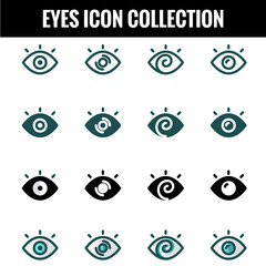 Eye icon collection set, vector Eyesight symbol. Retina eye icons, Simple eyes, Eye silhouette, eye vector linear, Eyes related line icons - vector illustration.
