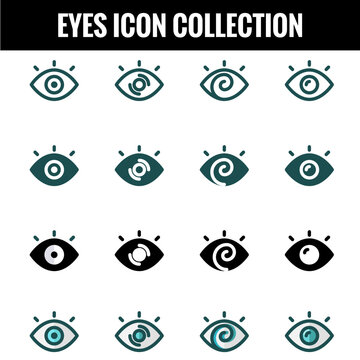 Eye icon collection set, vector Eyesight symbol. Retina eye icons, Simple eyes, Eye silhouette, eye vector linear, Eyes related line icons - vector illustration.