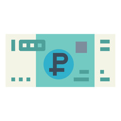 rouble flat icon style