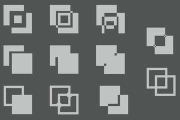 set of vector illustration design of gray color pathfinder icon