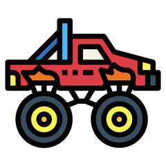 bigfoot car filled outline icon style