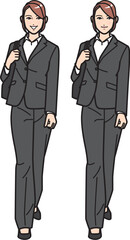 歩く 就活生／ビジネスウーマン　全身