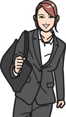 走る 就活生／ビジネスウーマン