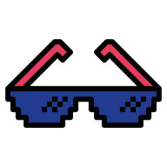 Glasses filled outline icon style