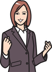 ガッツポーズの 就活生／ビジネスウーマン