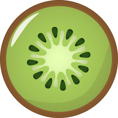 slice of fresh kiwi fruit logo icon illustration design