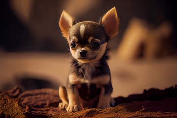 Chihuahua puppy.   Generative AI.