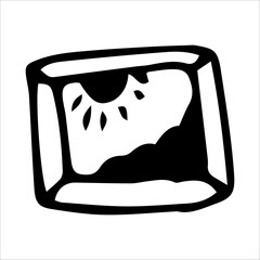 Vector black and white picture in a frame.