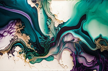 Bunter Hintergrund mit Ölmalerei und Marmor Optik, blau und violett vermischt 