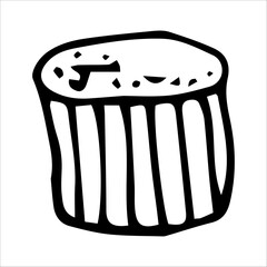 Vector illustration of a black and white sofa.