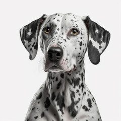 Dalmatian Dog looking at camera, Photo Studio, Generative AI