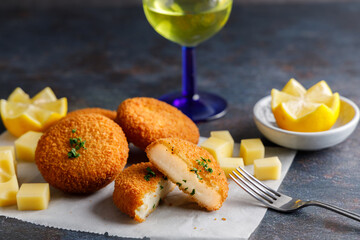 Homemade cheese croquettes.