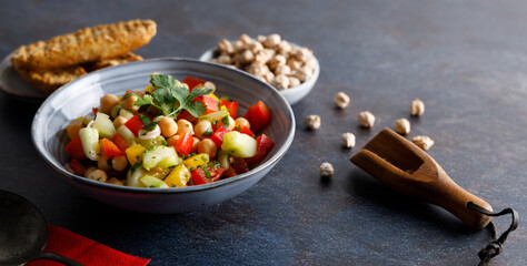 Homemade chickpea salad.