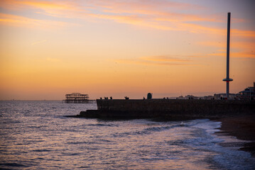 Obraz premium Brighton seafront at sunset