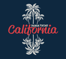 california tee print with palm tree. T-shirt design, graphics, typography.