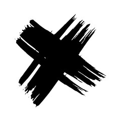 Black brush cross symbol