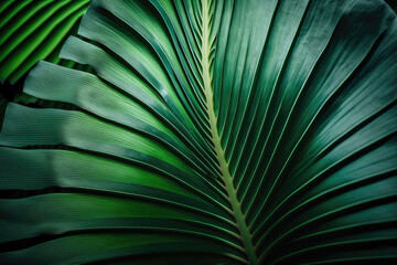 palm leaf texture natural tropical green leaf close, generative ai