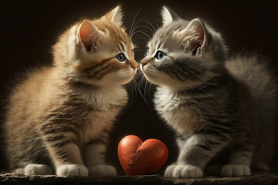 valentine's day cute kittens cats love greeting card 