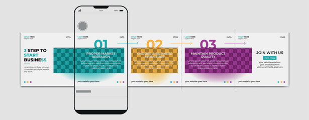 Carousel post template. Instagram microblog carousel post. Editable social media carousel post for business.