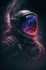 Obraz na płótnie Canvas close up of a person in a space suit. generative ai.