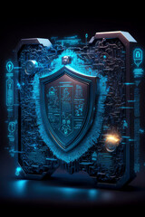 Fototapeta premium internet security and data protection concept, blockchain and cybersecurity , generative ai