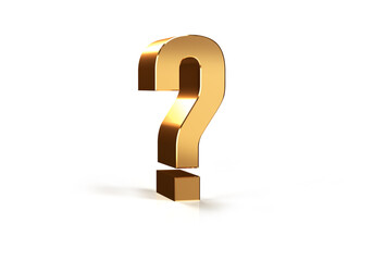 3D Golden Question Mark