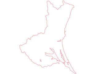 茨城県　地図　白色　イラスト