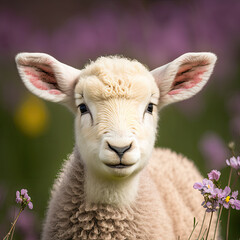 Obraz premium Spring Lamb-Baby Sheep Portrait 