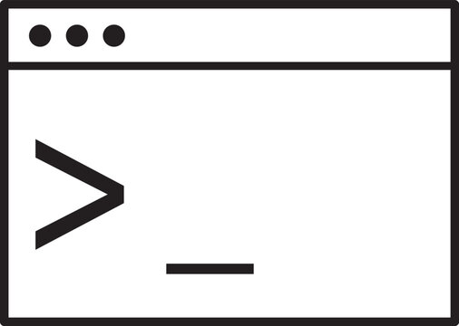 einfache Vektorgrafik eines Command line interface, cli