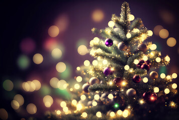 Fototapeta na wymiar Christmas tree and holidays, generative ai
