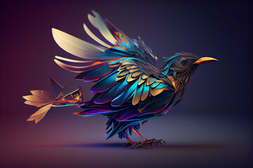 Beautiful abstract surreal bird  background.