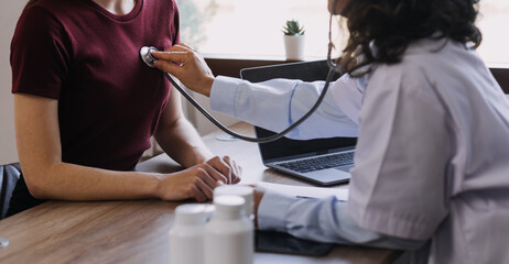 Homecare nursing service and elderly people cardiology healthcare. Close up of young hispanic...