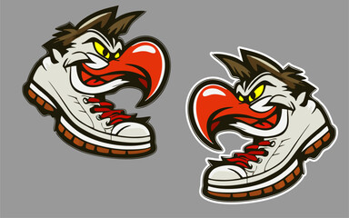 Shoes Shop Logo Template Design cartoon icon design template modern vector, art abstract shoes sneaker logo design vector, Shoes Store