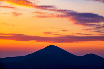Mountain peak silhouette
